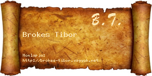 Brokes Tibor névjegykártya