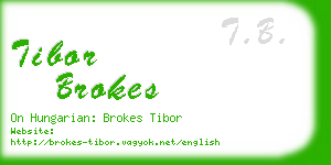 tibor brokes business card